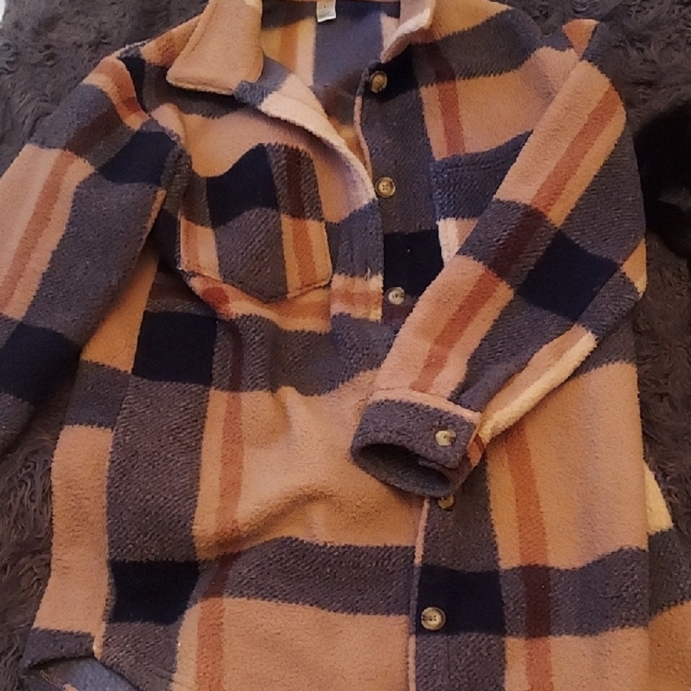 Plaid Button-Up Jacket